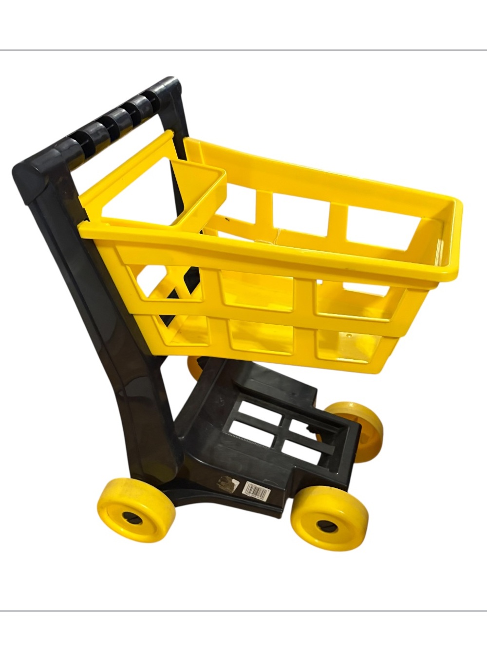 Dollar General Plastic Shopping Cart Toy Yellow Black Plastic Vintage